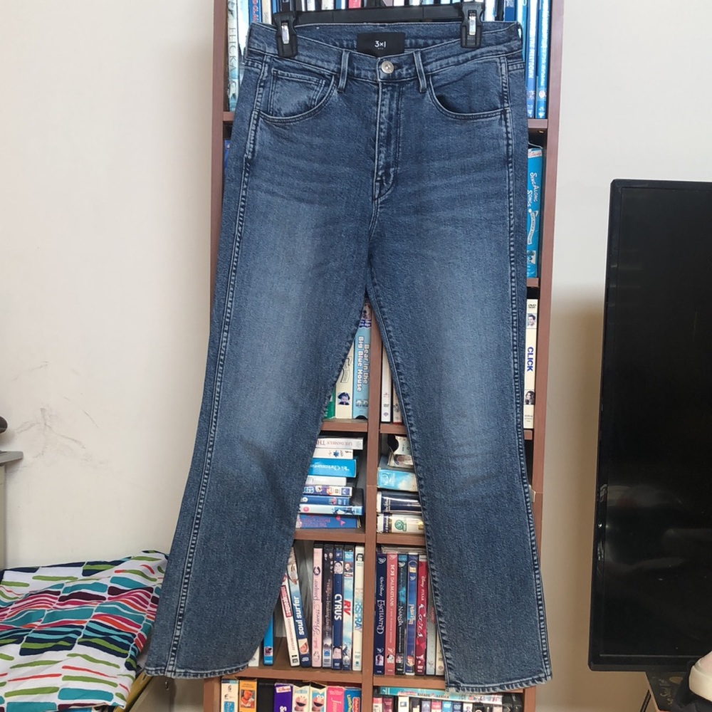 3x1 Celie Straight Leg Authentic Crop Blue Jeans Size 29